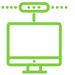 icon of a monitor connected to internet