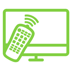 icon of a television with a remote