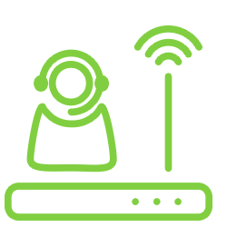 icon of a router with a specialist agent over it