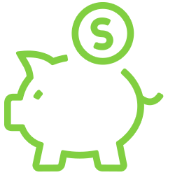 icon of a piggy bank with a coin